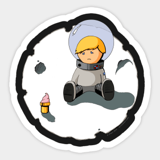 Sad Astronaut Boy Sticker